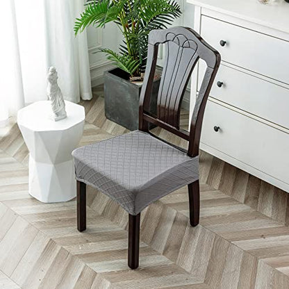 Genina Waterproof Chair Covers for Dining Room,Set of 4,Light Gray - color: Light Gray, size: 4PCS
