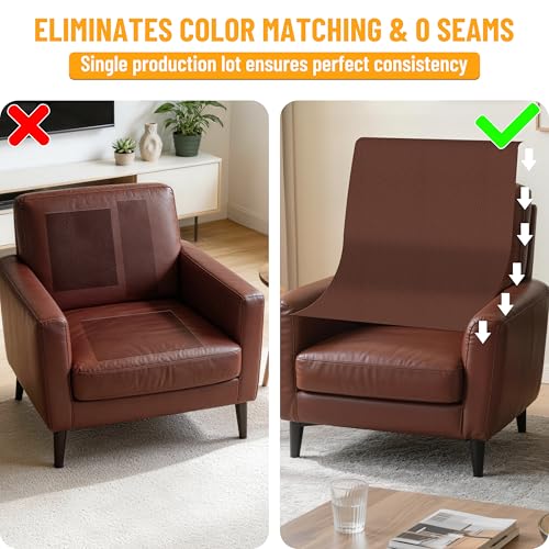 Meneng Marine Vinyl Faux Leather: 54"x36" Coffee Brown Fabric Leather - color: Coffee Brown, size: 1Yard（54"x36"）