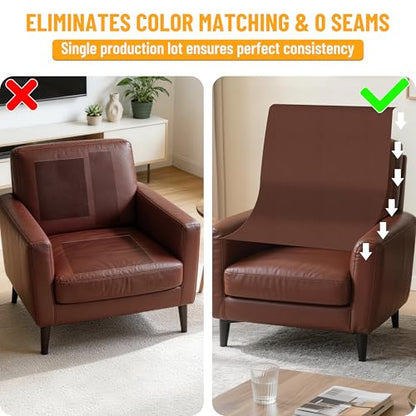 Meneng Marine Vinyl Faux Leather: 54"x36" Coffee Brown Fabric Leather - color: Coffee Brown, size: 1Yard（54"x36"）