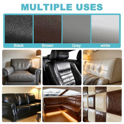 Brown Faux Leather Fabric 79"×55" Smooth Grain Upholstery Vinyl - color: Brown Smooth Grain, size: 79"x55" (200cm x 140cm)
