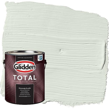 Glidden Total Exterior Paint & Primer All-in-One, Salty Breeze/Green, Semi-Gloss, 1 Gallon - color: Salty Breeze, size: 128 Fl Oz (Pack of 1)