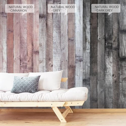 Yun-aeon Natural Wood-Grey Contact Paper Peel and Stick Wallpaper - color: Natural Wood-grey, size: 34.6" x 480"