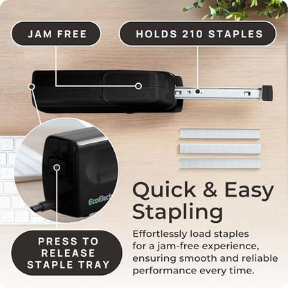 Electric Stapler Pro - Automatic Stapler for Desk or Office Use - color: Black
