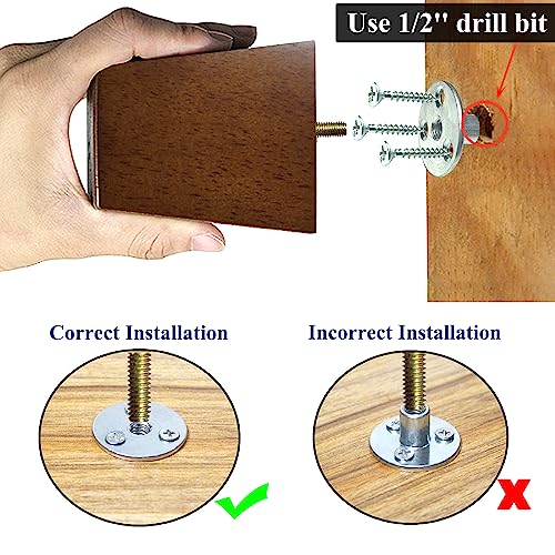 Wood Furniture Legs 3 inch Sofa Legs Pack of 4 Square Couch Legs Brown Mid-Century Modern Replacement Legs for Armchair Recliner Coffee Table Dresser - size: 3 inch (4pcs) Standard (With hanger bolt)