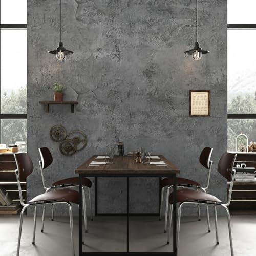 ReWallpaper 24in x 16.5ft Industrial Concrete Peel and Stick Wallpaper Waterproof Cement Wall Paper Grey Concrete Contact Paper Textured Wall Covering for Modern Apartment Living Room Bedroom Studio - color: Gray Concrete, size: 24in x 16.5ft