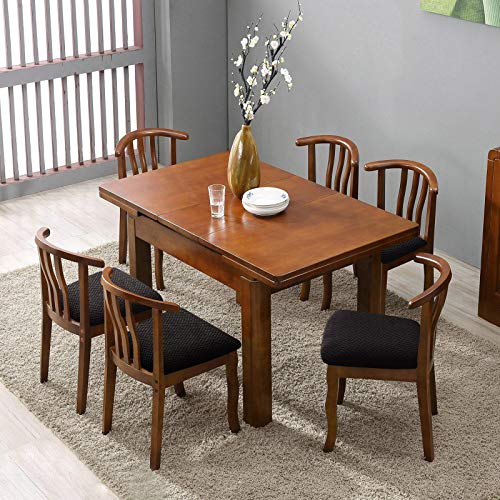 Genina Seat Covers for Dining Room Washable Chair Seat Slipcovers Set of 6 - color: Black, size: 16-20in Not waterproof