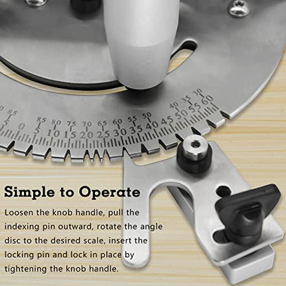 Precision Miter Gauge with a Standard Slot (3/4” x 3/8”), Table Saw Miter Gauge High Accuracy Miter Saw Protractor with 27 Angle Stops, Great Woodworking Tool Table Saw Accessories
