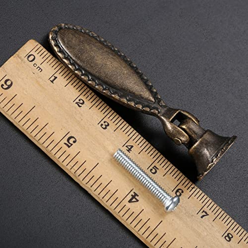 dophee 2 Pack Antique Bronze Single Hole Cabinet Handle Pulls, 2.36"x0.71"
