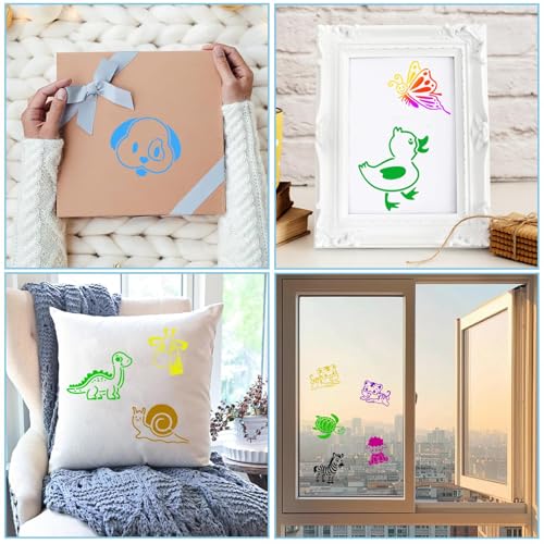 JULMELON 20Pcs Animal Stencils for Painting on Wood, Cute DIY Art Drawing - style: Animal Stencils