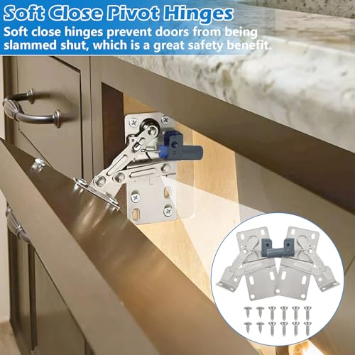 LD-0220-50SC Soft Close Pivot Hinges Self Closing Cabinet Door Hinge - color: 2 Pair