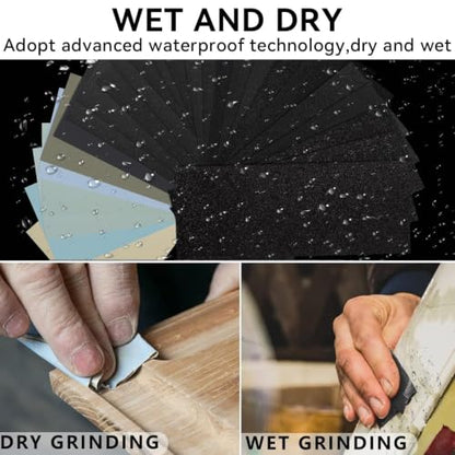 32 Pcs Coarse Sandpaper 60-800 Grit Wet Dry Sheets - size: 32PCS/60-800Grit