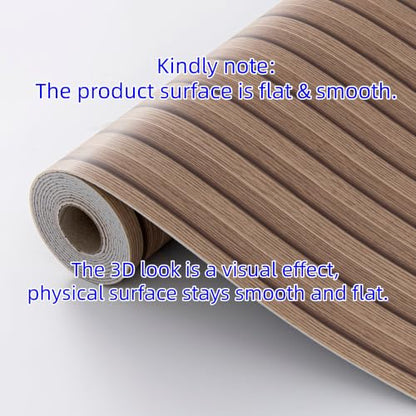 Haimin Wood Grain Slat Wall Panels Peel and Stick Faux Wood Thick Wallpaper - color: Brown