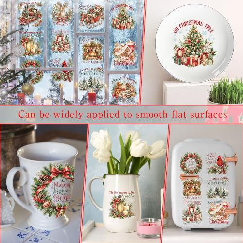 Christmas Rub on Transfers for Crafts, Santa Transfer Furniture Decals - style: Old World