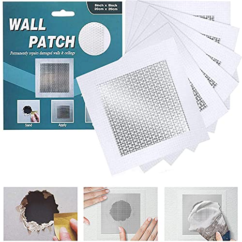 Drywall Repair Patch 6 Inch 6 Pack, Safe Mend Wall Repair Self Adhesive Fiberglass Wall Repair Patch Kit, Aluminum Metal Sheetrock Ceiling Dry Wall Patch (6"x 6") - color: 6*6 INCH