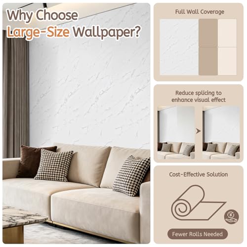 Marble Countertop Contact Paper 15.7'' x 100'' - Peel and Stick Wallpaper - size: 15.7" x 100"