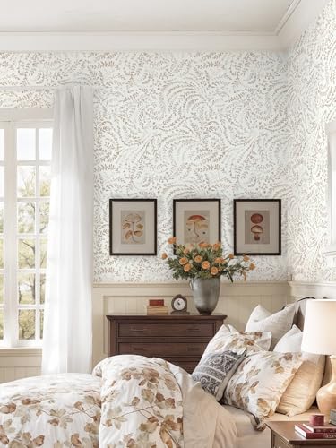 Heroad Peel and Stick Wallpaper Modern Boho Contact Paper Neutral Beige Wall Paper Removable Waterproof Self Stick Renter Friendly Wallpaper for Bedroom Living Room Bathroom Kitchen Vinyl 17.3”x393” - color: Light Brown, size: 17.3" x 393"