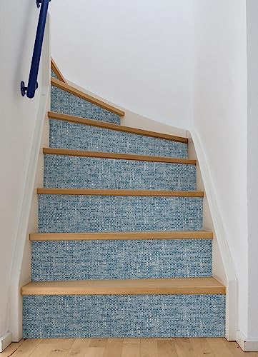 NuWallpaper NU2918 Navy Poplin Texture Peel & Stick Wallpaper, Blue - color: Navy