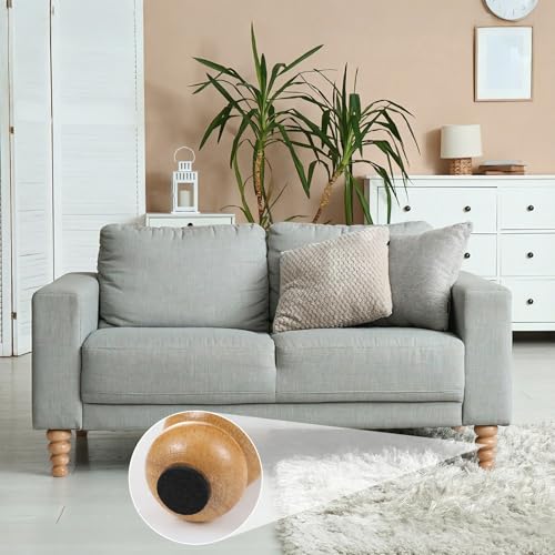 4 Pack Wood Bun Feet 6 Inch, Natural Dresser Legs for Sofa Cabinet - color: Natural, size: 6 Inch