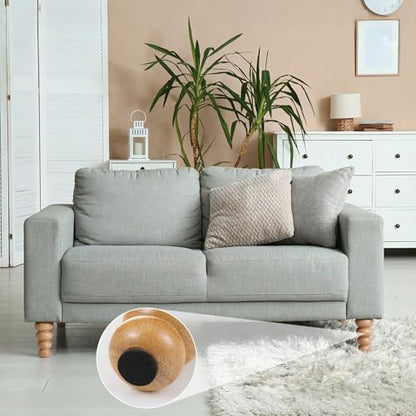 4 Pack Wood Bun Feet 6 Inch, Natural Dresser Legs for Sofa Cabinet - color: Natural, size: 6 Inch