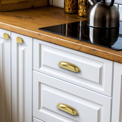12 Pack Brushed Gold zinc Alloy Solid Cabinet Knobs,Single Hole Drawer Square knob Handles for Cabinets and Dresser Drawers Rustic 877 - color: Brushed Gold, size: 12 Pack