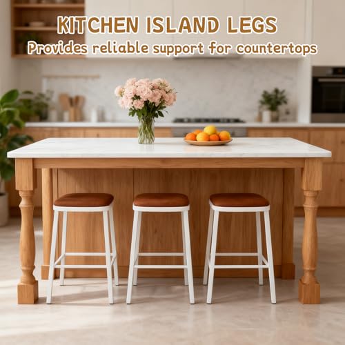 Wooden Table Legs 2Pack, 35.4" Unfinished Heavy Duty Red Oak Replacement Legs for Dining and Kitchen Table, DIY Farmhouse Table Legs for Coffee Table & Desk