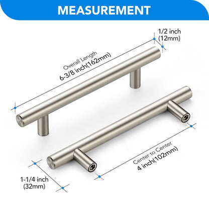 HOME EDIT Brushed Nickel Cabinet Handles, Drawer Pulls, 4 Inch, 30 Pack - color: Brushed Nickel, size: 4 Inch Hole Center