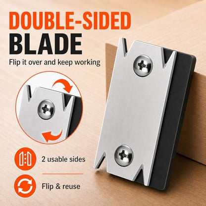Edge Banding Trimmer with Reversible Blade, Handheld Edge Band Cutter Tool for Veneer PVC ABS, Woodworking Edge Trimmer for Cabinets, Furniture, Shelves, Drawers and DIY Projects