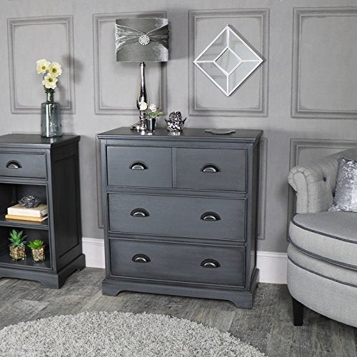 Shabby Chic Chalk Furniture Paint: Luxurious Metallic Paint, Craft Paint for Home Decor, DIY, Wood Cabinets - All-in-One Paints with Shiny Metallic Finish [Metallic Gun Metal] - (8.5 oz Covers 32 sf)