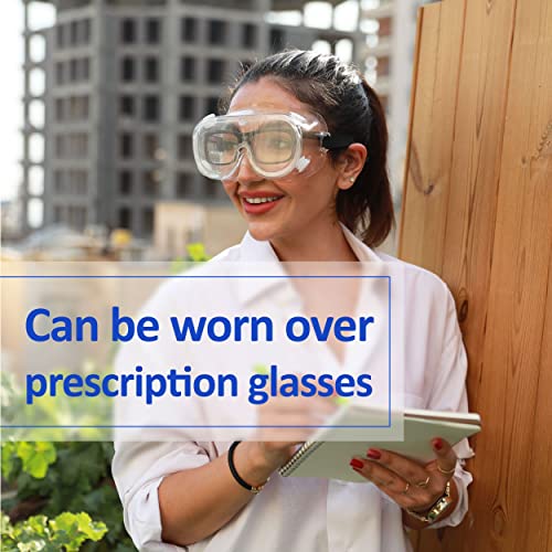 UNCO- Safety Goggles Over Glasses, Protective Goggles, Anti Fog, Work, Safety Glasses Over - color: Clear Adjustable, size: 1 Pack