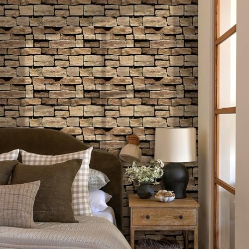 3D Faux Stone Wall Panels Peel and Stick, Designed for Quick DIY - color: Stone-SM-D