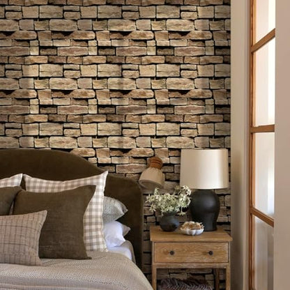 3D Faux Stone Wall Panels Peel and Stick, Designed for Quick DIY - color: Stone-SM-D