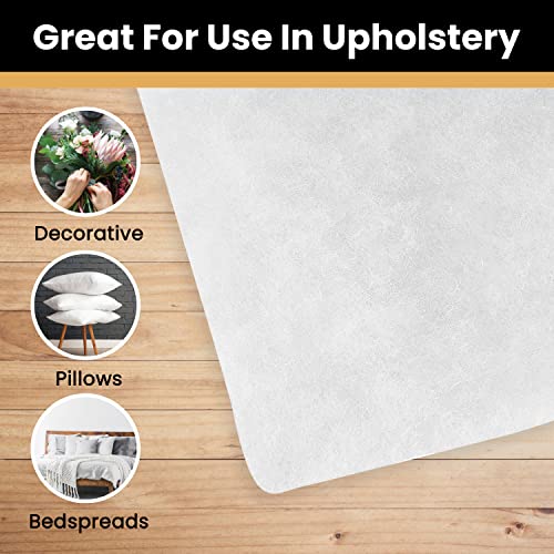 AK TRADING CO. 48 Inch Wide Solid Bonded Dacron Upholstery Grade Polyester Batting - Cushion Support, Quilting Supplies, Furniture Upholstery, Craft Projects, Durable (5 Yards) - color: 48 Inch Wide, size: 5 Yards
