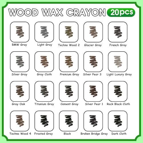 Furniture Markers Touch Up, 20 Colors Wood Filler Sticks- Gray Series - color: Gray Series