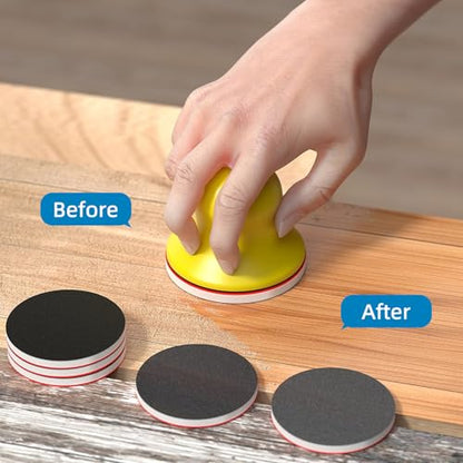 BURMONG 32PCS Sanding Sponge Set，3 Inch Hook & Loop Sanding Sponge Discs Kit, 180–3000 Grit Wet Dry Sanding Pads with 3" Hand Sanding Block for Wood, Metal, Headlight & Curved Surface Polishing