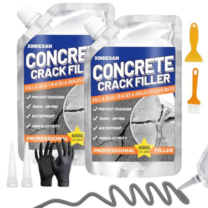 Concrete Crack Filler, 2.65LB Self-Leveling Cement Crack Repair - size: 2 Pcs, 2.65LB