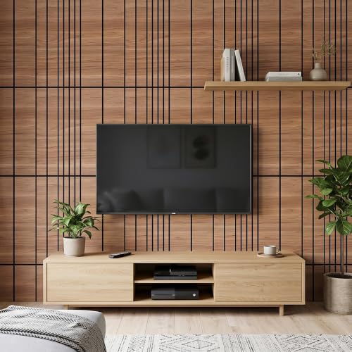 WoveN SounD Acoustic Wall Panels, Teak, 8 Pack, 23.6x23.6 in - color: Teak, size: VariSlat