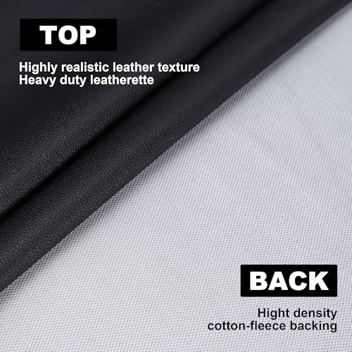 Faux Leather, Marine Vinyl PVC Leather for DIY Upholstery, Sofa Car Boat Seat Repair, Waterproof & Easy to Clean, Black (1 Yd 55x36 Inch) - color: Black, size: 1Yd (55x36inch)