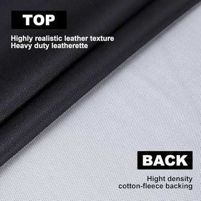 Faux Leather, Marine Vinyl PVC Leather for DIY Upholstery, Sofa Car Boat Seat Repair, Waterproof & Easy to Clean, Black (2 Yd 55x72 Inch) - color: Black, size: 2Yd (55x72inch)
