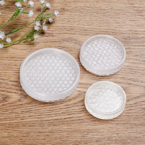 2" Clear Rubber Caster Cups-12PCS Furniture Coasters for Carpet Floor Round - size: 2" 12pcs Clear