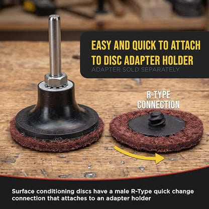Dura-Gold 2" Diameter Surface Conditioning Discs Maroon Medium Sanding Grit - style: Medium
