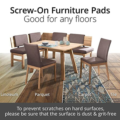 Chair Glides X-PROTECTOR –8 PC 1" Furniture Glides – Screw-On Chair Sliders - size: 1 inch (8 pieces) - Beige