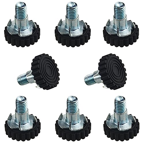 TOVOT 8PCS M10×1.5MM Furniture Leveling Feet 30MM Table Feet Screw on Adjustable Furniture feet Heavy Duty Levelers with T-Nuts for Chair Cabinet