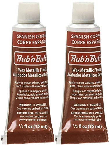 F|S FRAMER SUPPLY Amaco Rub 'n Buff Wax Metallic Finish - 2 Spanish Copper 15ml Tubes - Versatile Gilding Wax for Finishing Furniture Antiquing and Restoration - Rub and Buff Colors Set of Two