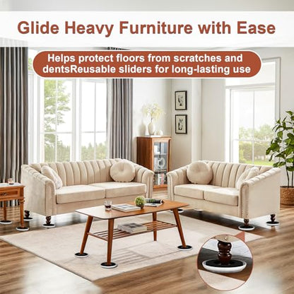 Furniture Sliders for Hardwood Floors: Multi-Surface Movers Sliders - size: 4.3in Round 16+16Pack