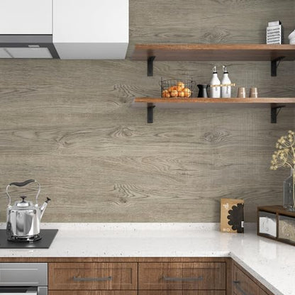 WESTICK Light Wood Contact Paper Brown Wood Grain Wallpaper Peel and Stick Countertops Waterproof Wood Countertop Contact Paper for Kitchen Island Table Cabinets Dresser Desk Shelf Liner 15.8" x 78" - color: 5.brown, size: 15.8" x 78"