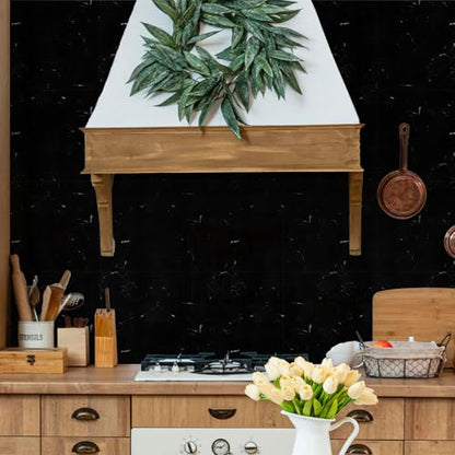 20 Sheets Peel and Stick Backsplash, 11.8"x11.8" Stick on Backsplash Tile Stickers Self Adhesive Backsplash Tile for Kitchen Bathroom Laundry Room - color: Black Marble, size: 20 PACK