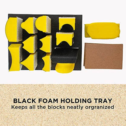 Dura-Gold 12-Piece Contoured Profile 4" Hand Sanding Block Set with 40 - size: 12-Piece