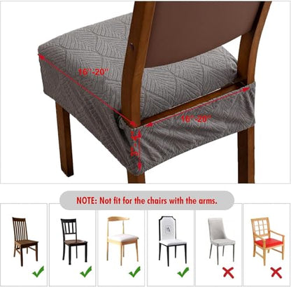 Waterproof Stretch Dining Chair Seat Covers, Set of 6 Med Gray - color: Med Gray, size: 16-20in-Rear-gapped