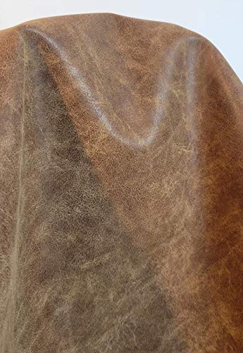 NAT Leathers | Acorn Soft Faux Leather Upholstery Fabric (Peta Approved Vegan) | 10 Yards Cut by The Yard | Synthetic PU Pleather 0.9mm Smooth | 360"x54" - color: Acorn, size: 10 yards (360"x54")
