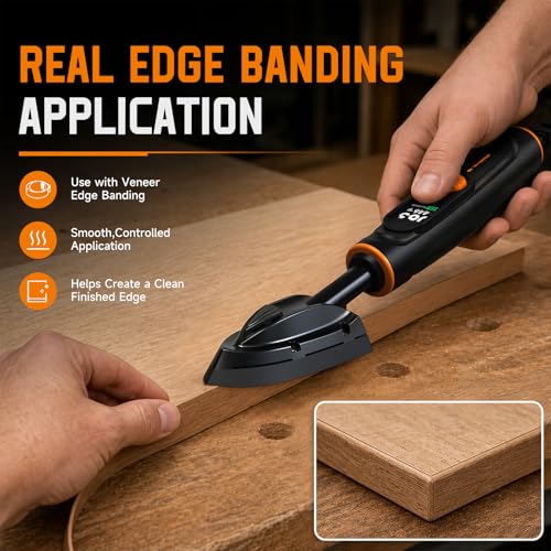 Digital Edge Banding Iron with LCD Screen | Extra-Long 8.2 ft Cord | Adjustable Temperature for Woodworking, Veneer & Crafts, RC Hobbies